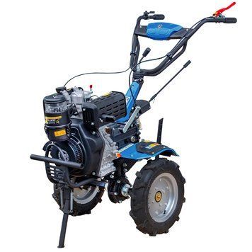 Мотоблок ДТЗ 510ДН-К дизельний 5 к.с. водяне охолодження ручний стартер колеса 4.00-10 фрези для обробки ґрунту Блакитний MB-1063-G9 фото