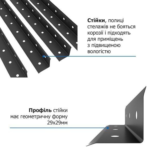 Стеллаж РЕК-3 1500х750х300 Меткас, 35 кг/полку, 4 полки, крашенный, металлический 545 фото