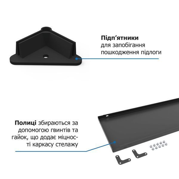 Стеллаж РЕК-3 1500х750х300 Меткас, 35 кг/полку, 4 полки, крашенный, металлический 545 фото